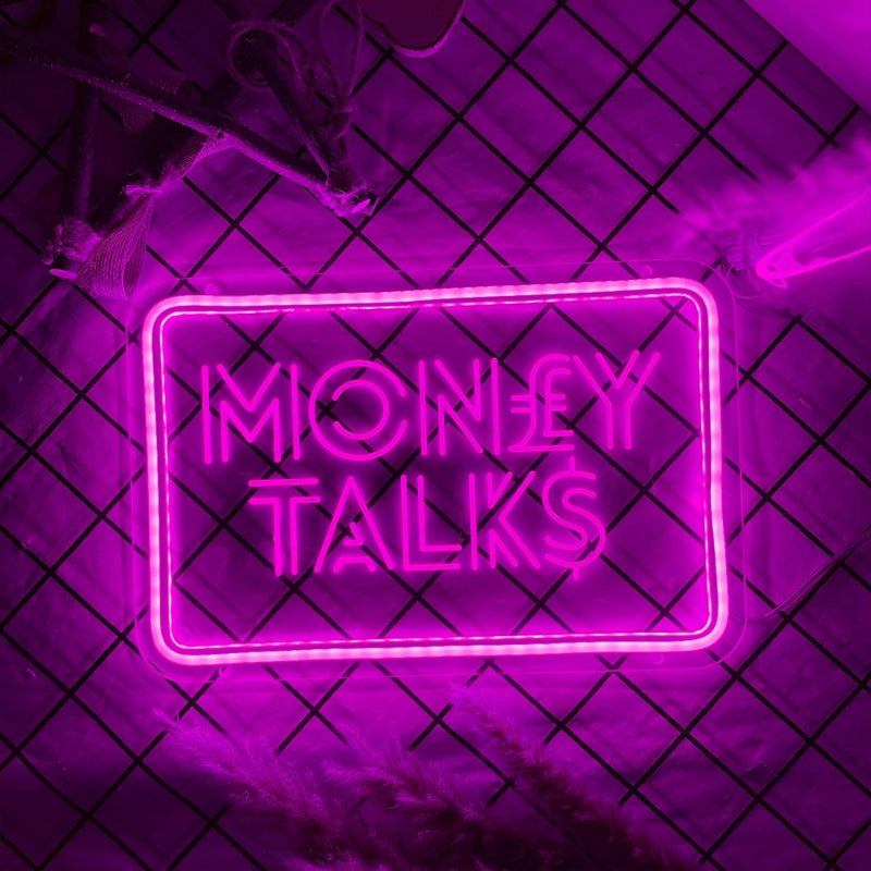 Money Talks Neon Led Sign  Personalized Mirror   