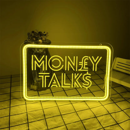 Money Talks Neon Led Sign  Personalized Mirror   