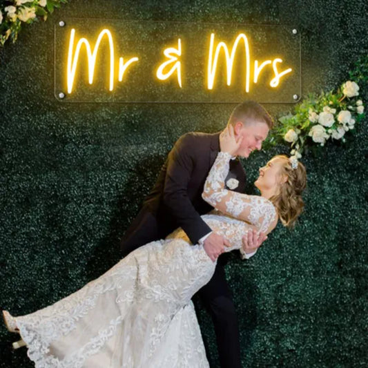 Mr And Mrs Neon Sign  Personalized Mirror S  