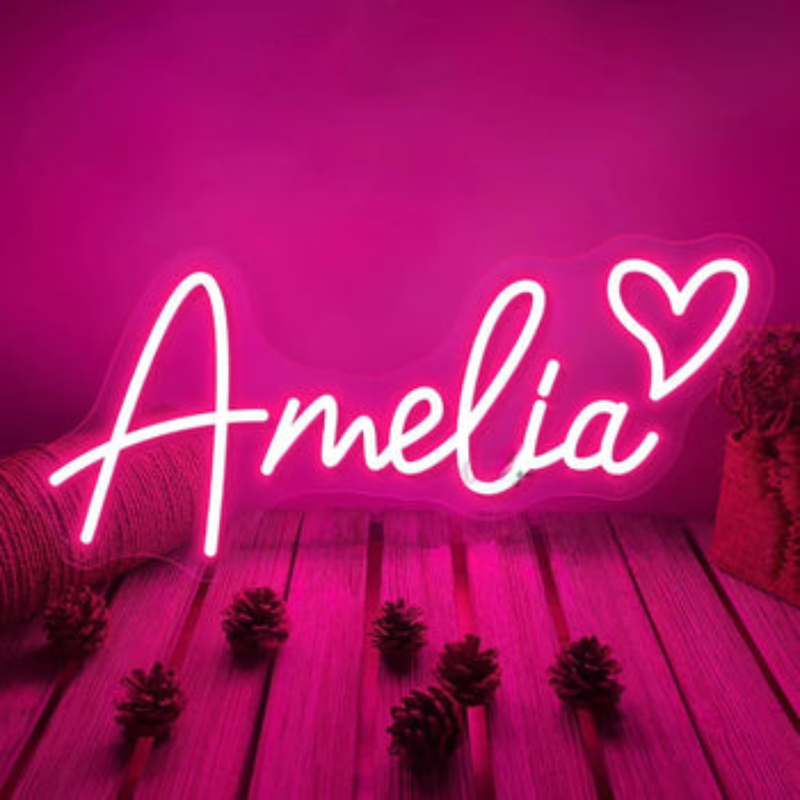 Illuminated Elegance Custom Amelia Neon Sign  Personalized Mirror Classic 30 