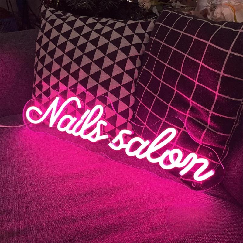 Neon Illuminated Sign For Salon  Personalized Mirror   