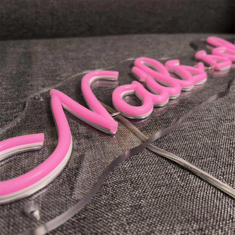 Neon Illuminated Sign For Salon  Personalized Mirror   