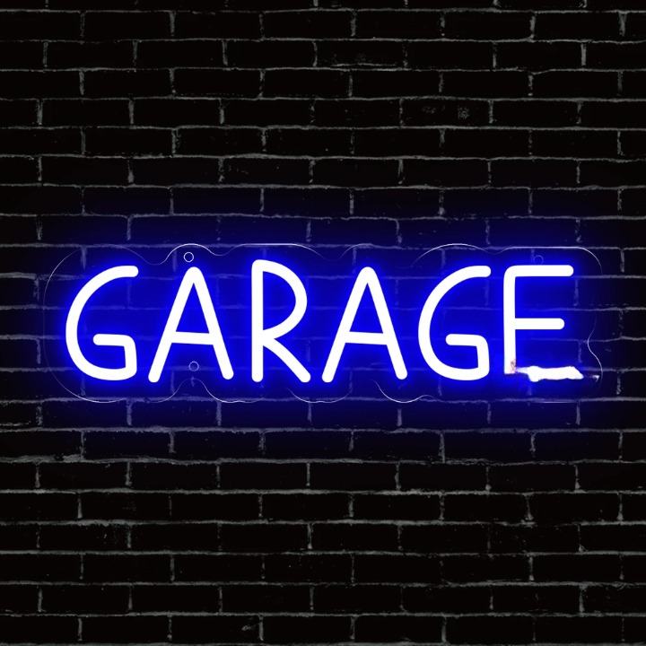 Illuminated Mechanics Beacon Garage LED Neon Sign  Personalized Mirror Blue 40x12 