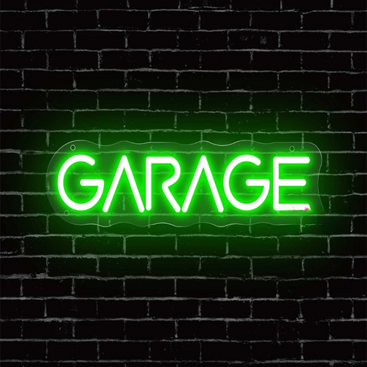 Illuminated Mechanics Beacon Garage LED Neon Sign  Personalized Mirror Green 40x12 