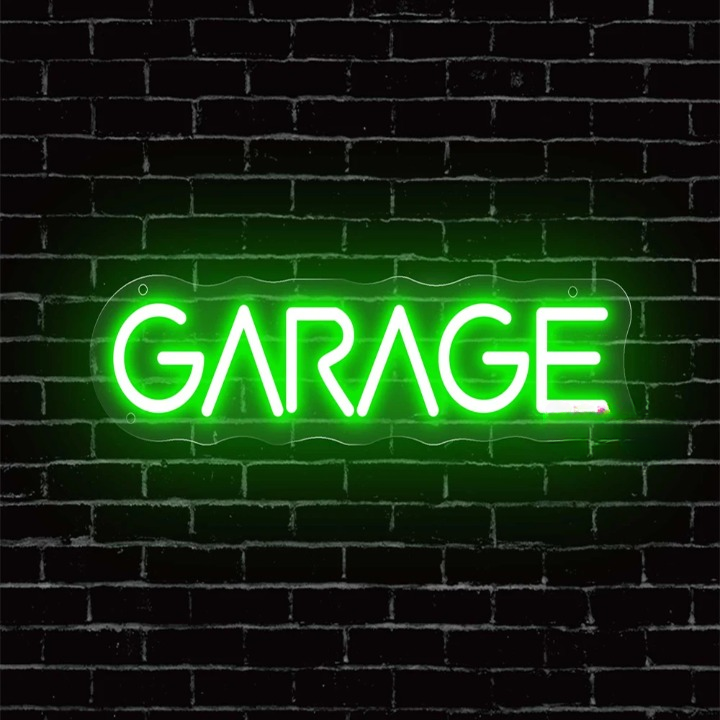 Illuminated Mechanics Beacon Garage LED Neon Sign  Personalized Mirror Green 40x12 