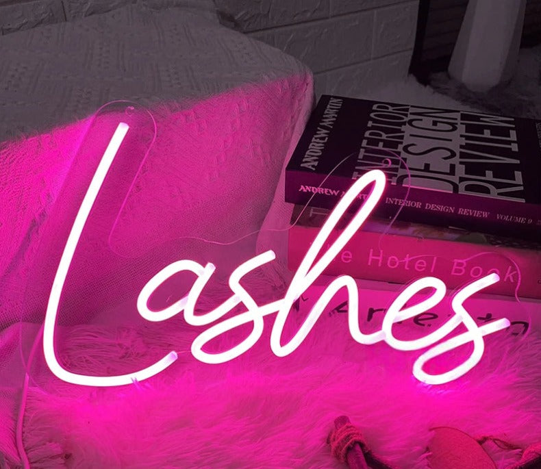 Neon LED Signs For Wall Decorations  Personalized Mirror Lashes  