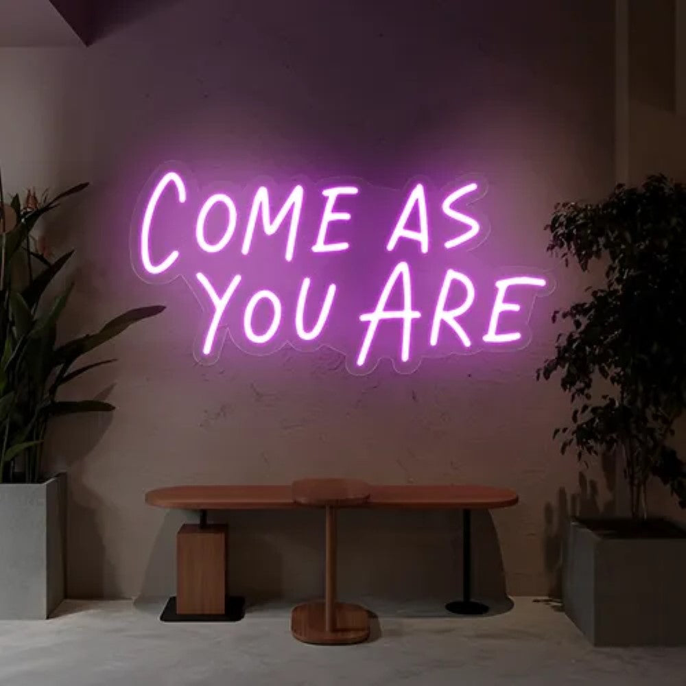 Come As You Are Neon Sign  Personalized Mirror S  