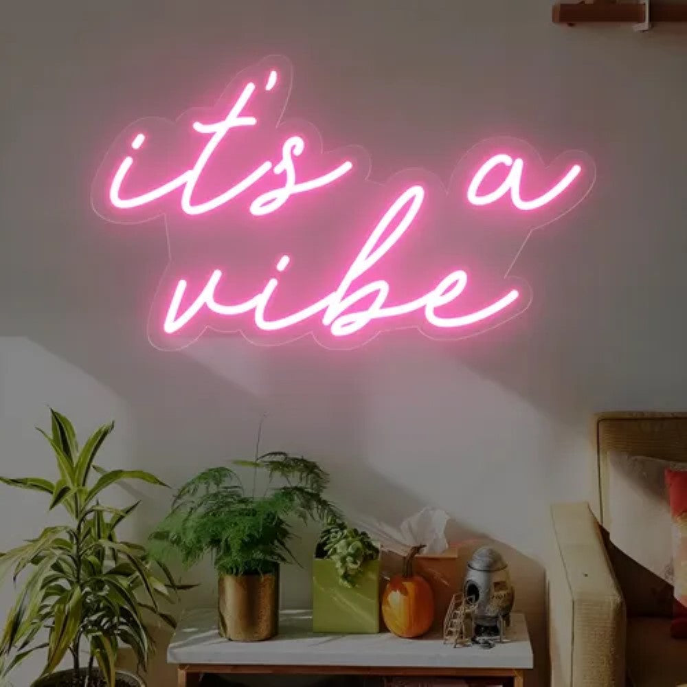 Neon Sign Featuring Its A Vibe  Personalized Mirror S  