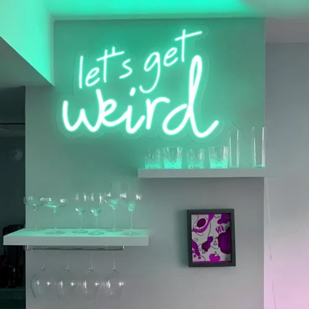 Neon Sign Featuring Lets Get Weird  Personalized Mirror S  