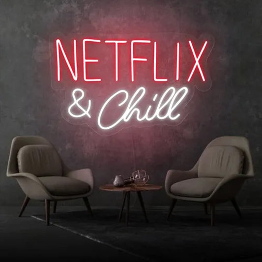 Neon Sign Featuring Netflix And Chill  Personalized Mirror S  