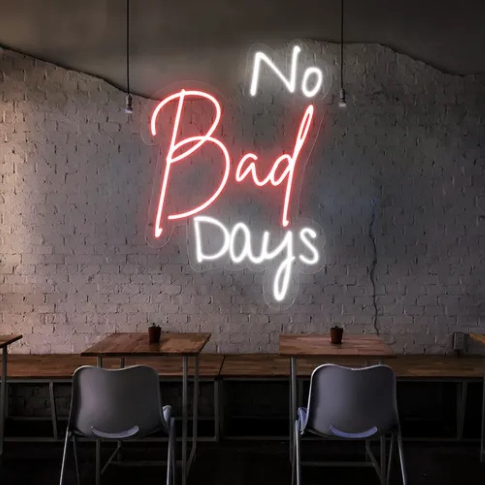 Neon Sign Featuring No Bad Days  Personalized Mirror S  