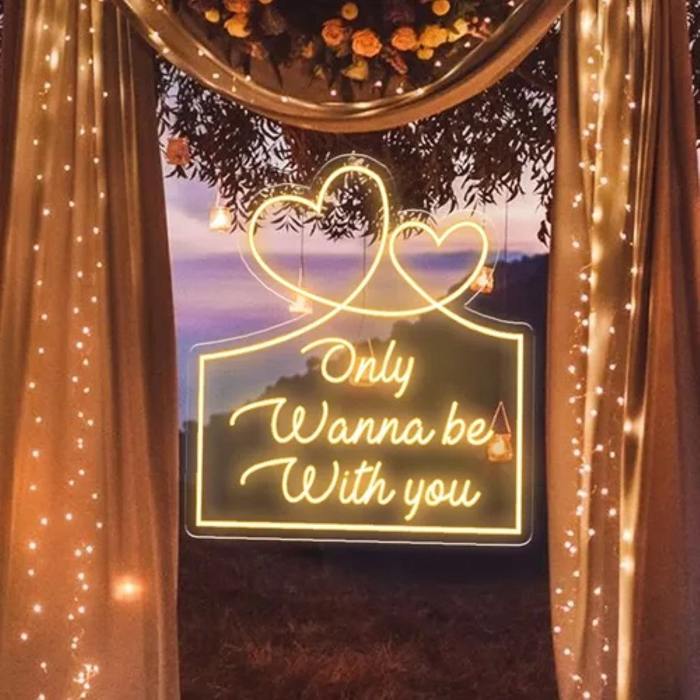 Neon Sign Featuring Only Wanna Be With You  Personalized Mirror S  