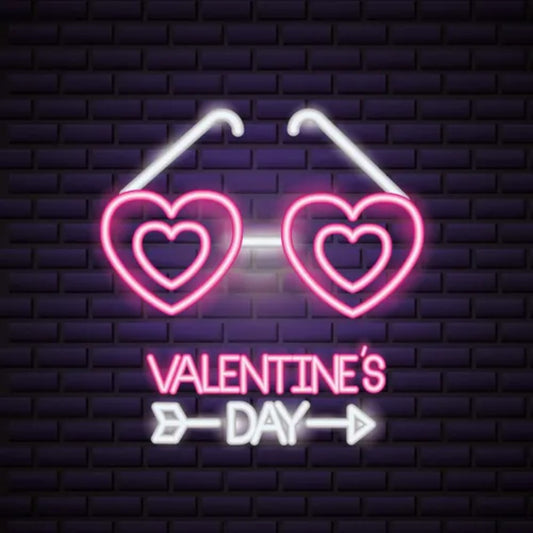 Neon Sign Featuring Valentines Day  Personalized Mirror S  