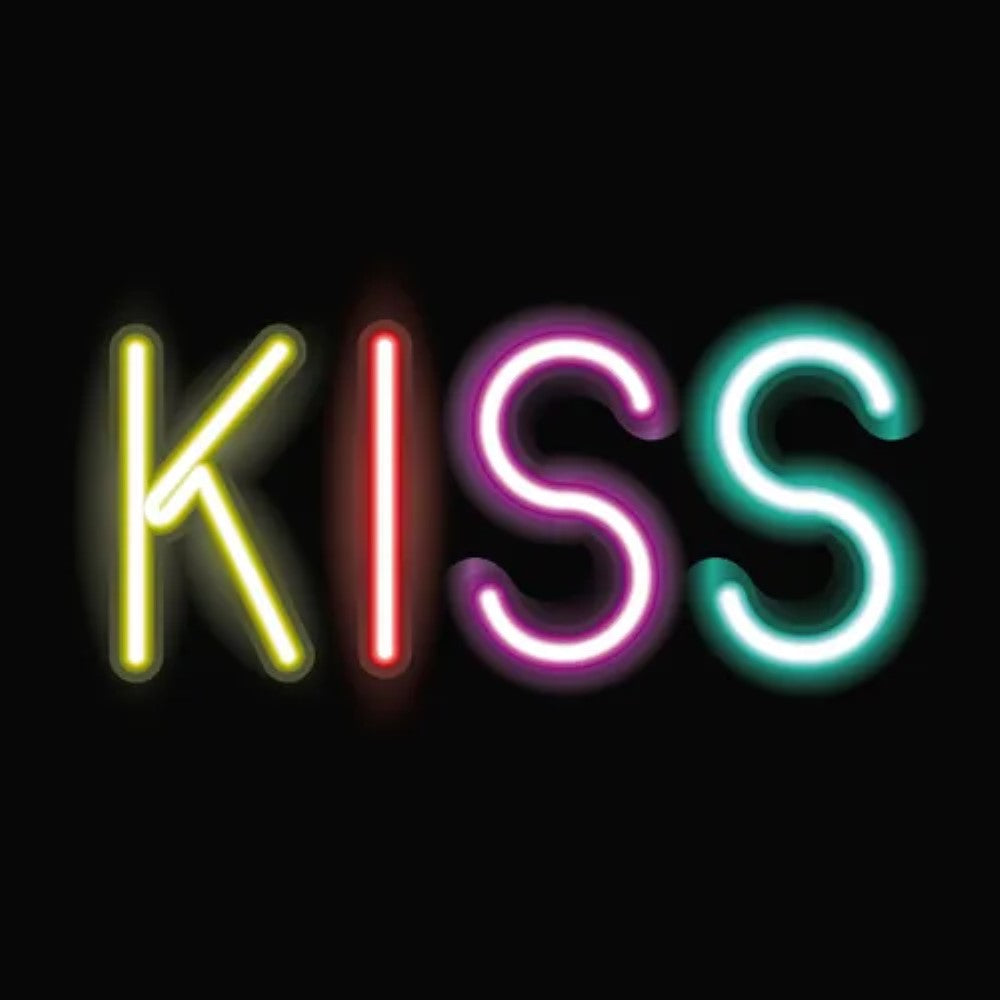 Neon Sign Featuring Kiss  Personalized Mirror S  