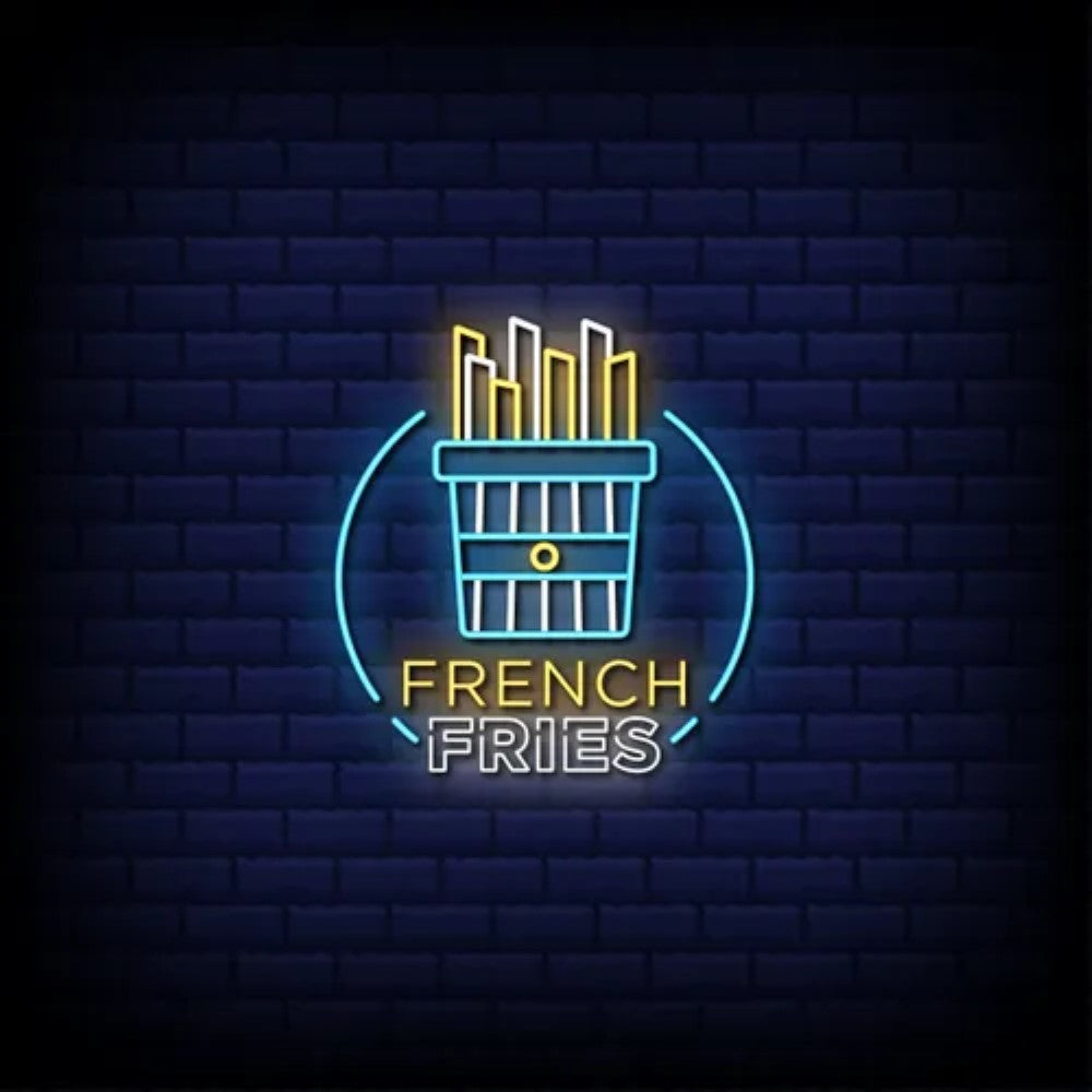 Neon Sign For French Fries Shop  Personalized Mirror S  