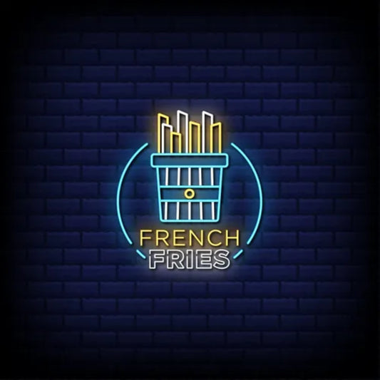 Neon Sign For French Fries Shop  Personalized Mirror S  