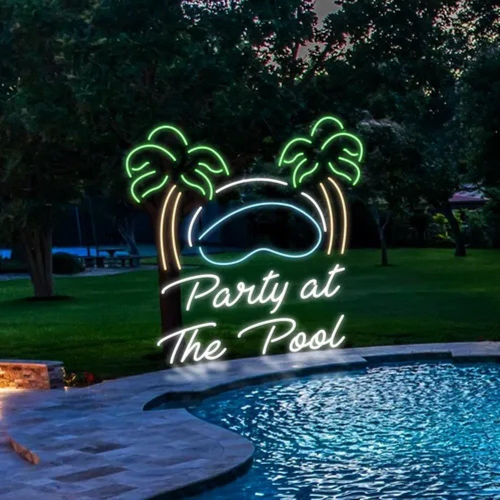 Neon Sign For Pool Festivities  Personalized Mirror S  