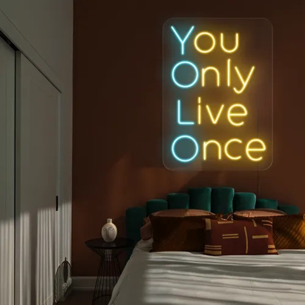 Neon Sign You Only Live Once  Personalized Mirror S  