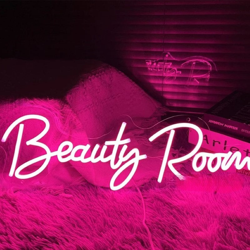 Nail Decor Wall Neon Sign  Personalized Mirror Beauty Room White 