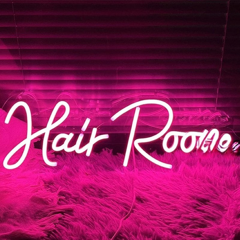 Nail Decor Wall Neon Sign  Personalized Mirror Hair Room White 