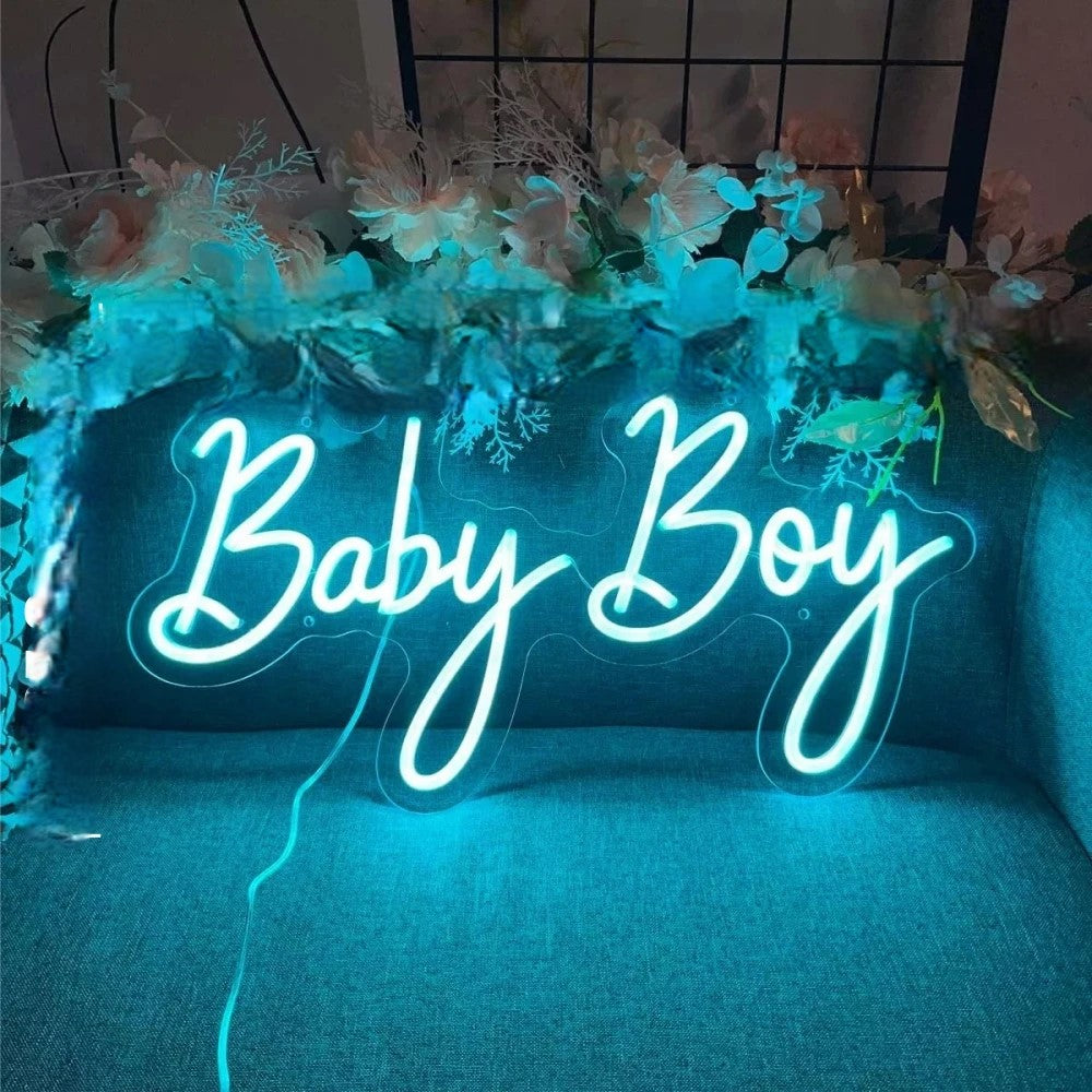 Decor Wall Neon Sign  Personalized Mirror Baby Boy  