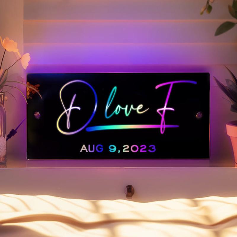 Personalized Bedroom Illumination LED Name Mirror  Name Mirror   