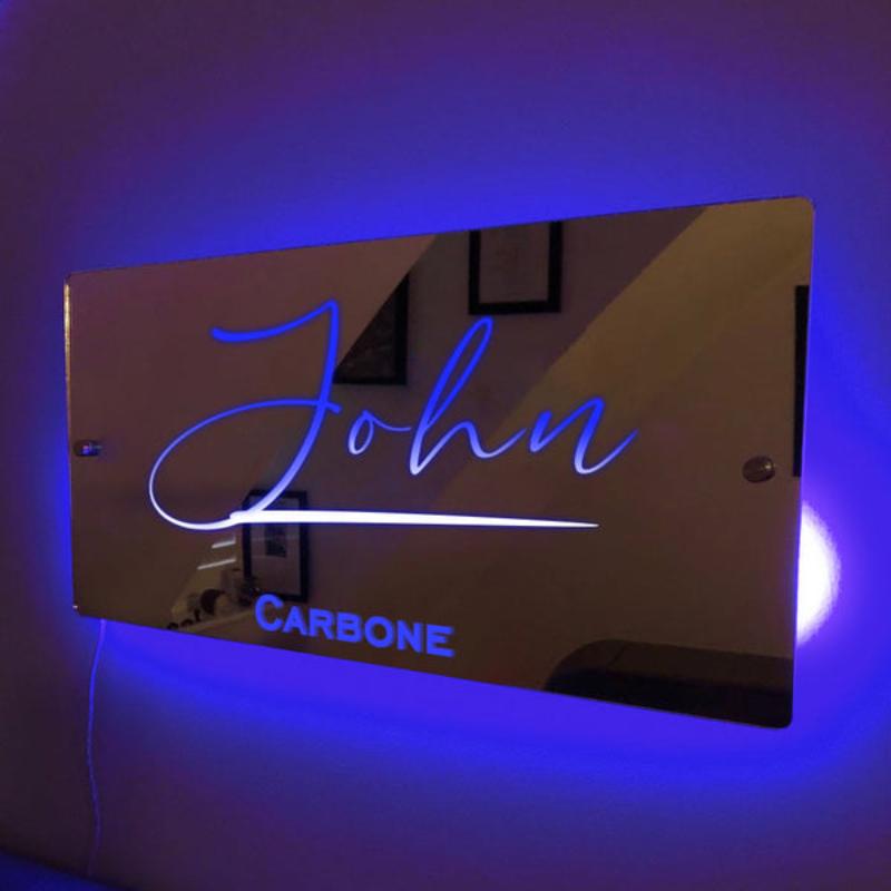 Personalized Bedroom Illumination LED Name Mirror  Name Mirror   