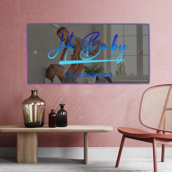 Personalized LED Neon Wall Decor Sign  Name Mirror   