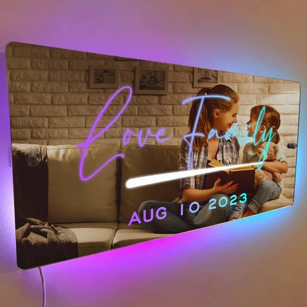 Personalized LED Neon Wall Decor Sign  Name Mirror   