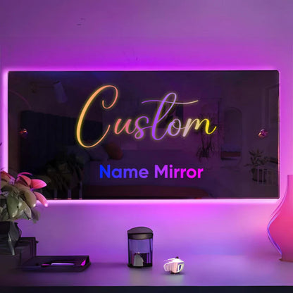 Custom Light Up Name Mirror  Personalized Mirror Remote Control 15.74x7.87 