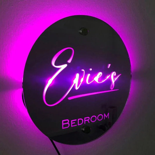 Personalized Round Mirror Marquee Light  Name Mirror   