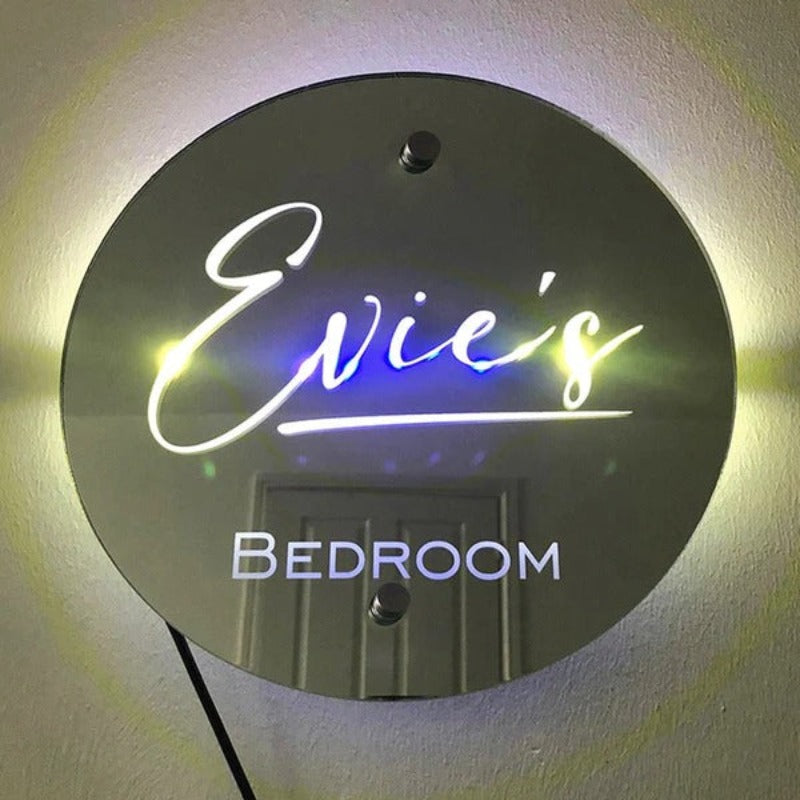 Personalized Round Mirror Marquee Light  Name Mirror 200mm x 200mm Without Remote Control 