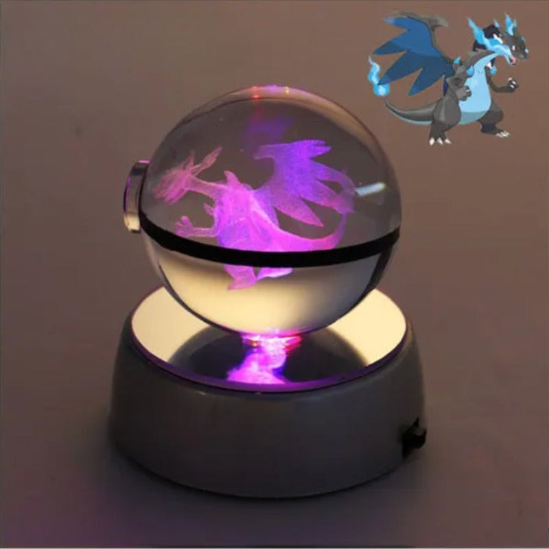 Pokémon Characters Crystal Ball Nightlight  Personalized Mirror Mega Charizard  