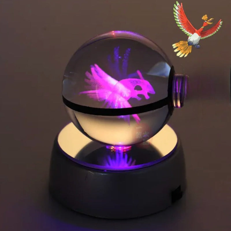 Pokémon Characters Crystal Ball Nightlight  Personalized Mirror Ho-Oh  