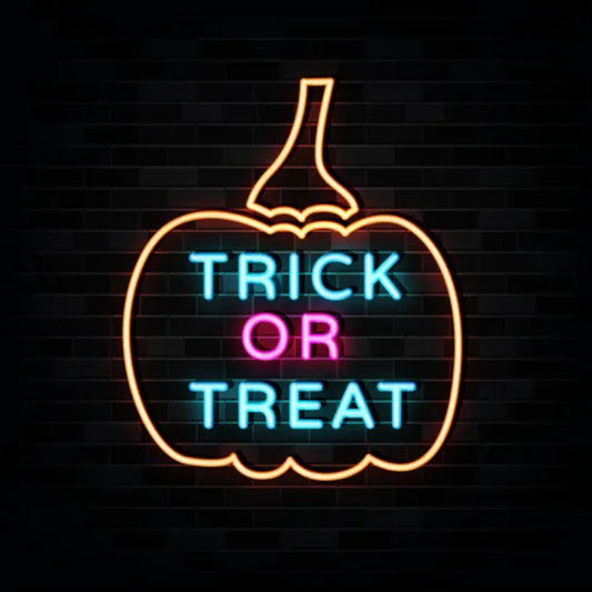 Pumpkin Trick Or Treat Neon Sign  Personalized Mirror S  