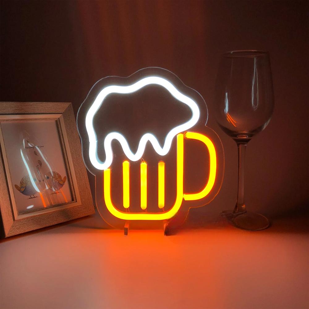 Radiant Brew Neon Light Display  Personalized Mirror   