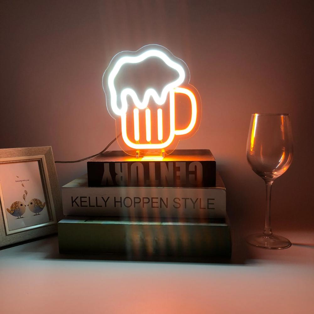 Radiant Brew Neon Light Display  Personalized Mirror   