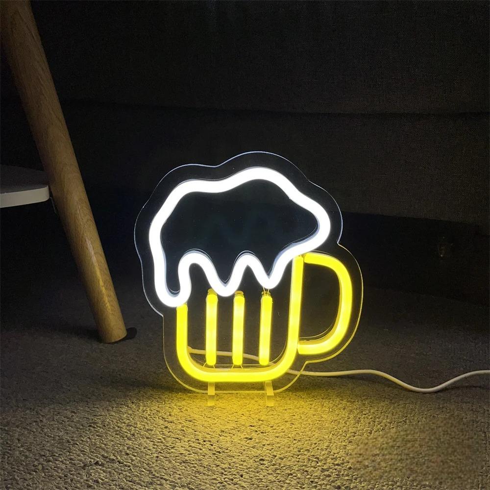 Radiant Brew Neon Light Display  Personalized Mirror   