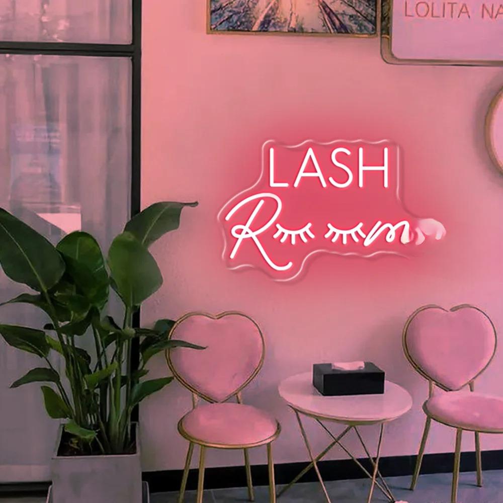 Lash Room Neon Light LED Sign  Personalized Mirror Red  