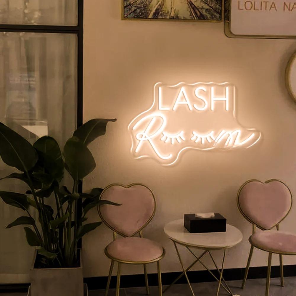 Lash Room Neon Light LED Sign  Personalized Mirror Light Yellow  