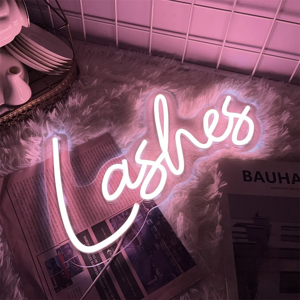 Salon Lashes LED Neon Sign  Personalized Mirror   