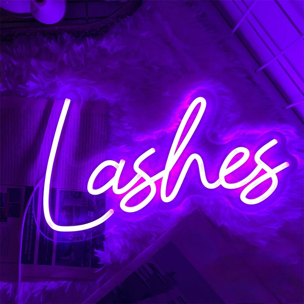 Salon Lashes LED Neon Sign  Personalized Mirror   