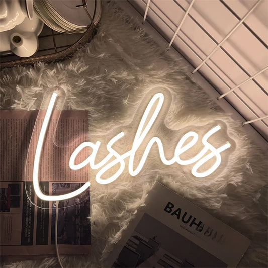 Salon Lashes LED Neon Sign  Personalized Mirror 30x21 CM  