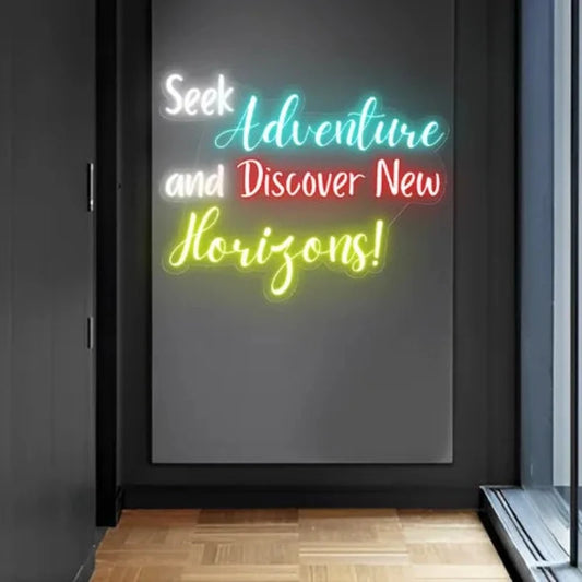 Seek Adventure Neon Sign  Personalized Mirror S  