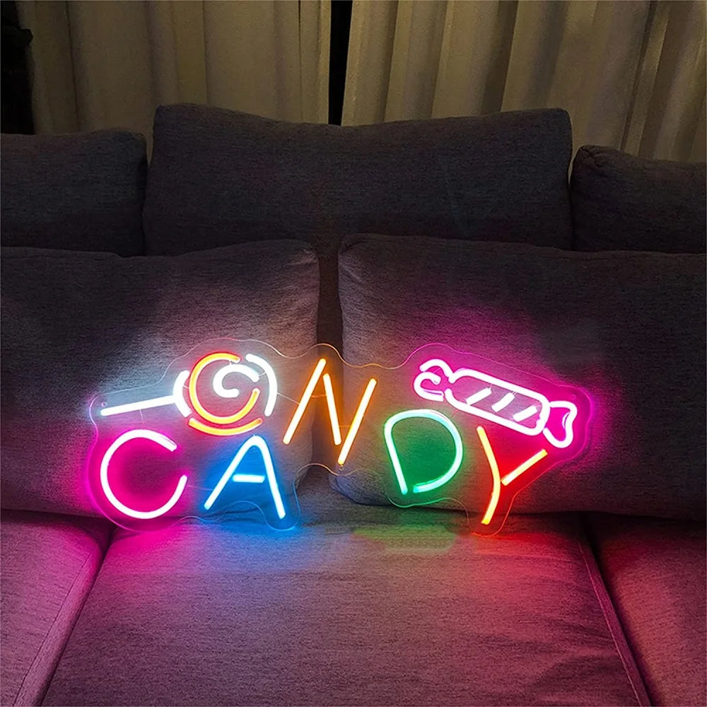 Candy Luminescence The Sweet Charm of Neon  Personalized Mirror   