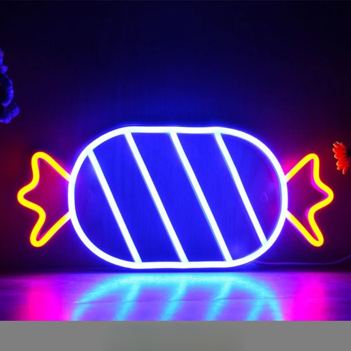 Candy Luminescence The Sweet Charm of Neon  Personalized Mirror 30x16  