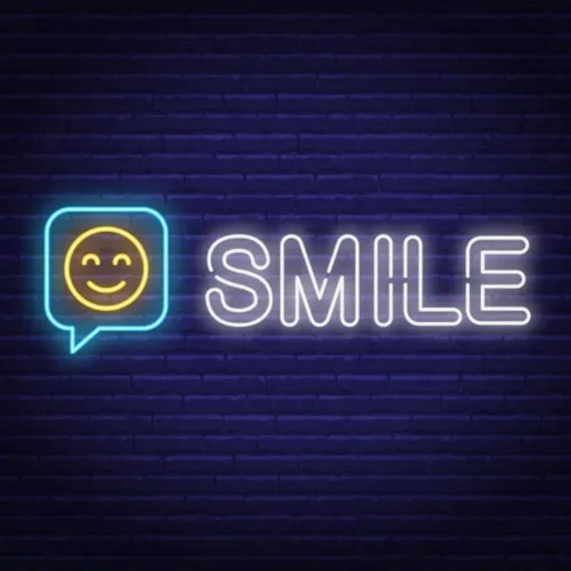 Smile Neon Sign  Personalized Mirror S  