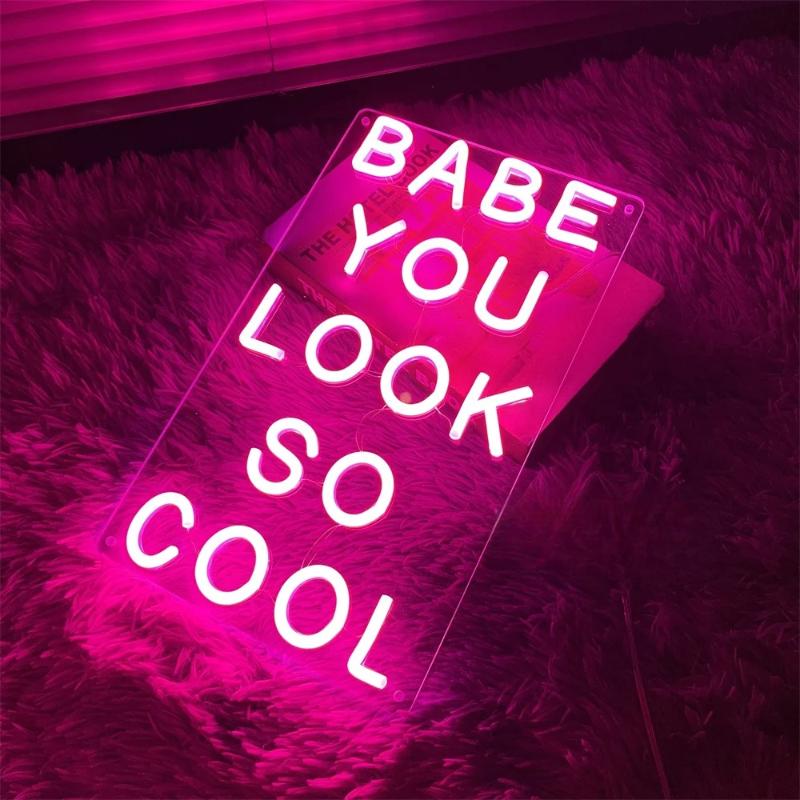 Table Decor Neon LED Sign  Personalized Mirror   