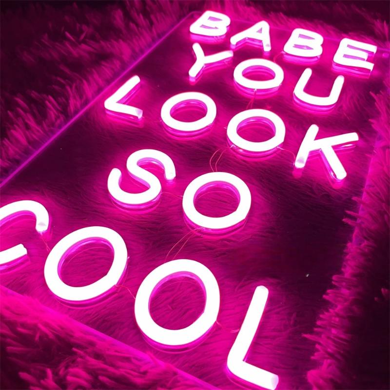 Table Decor Neon LED Sign  Personalized Mirror   