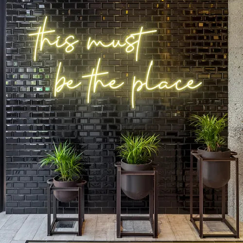 This Must Be The Place LED Neon Sign  Personalized Mirror S  